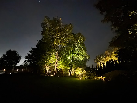 Cour arrière en soirée