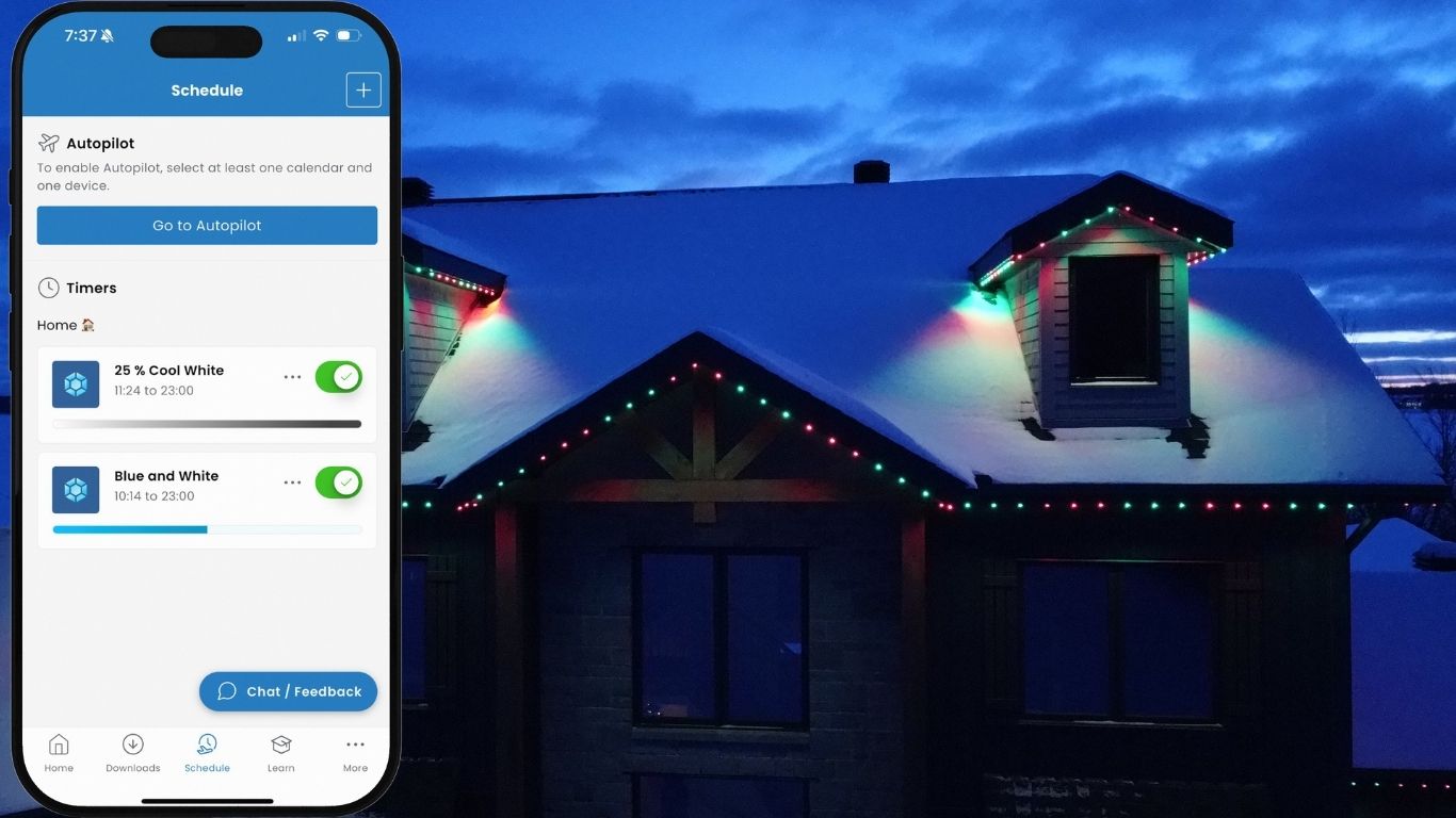 Eclairage exterieur permanent gemstone lights