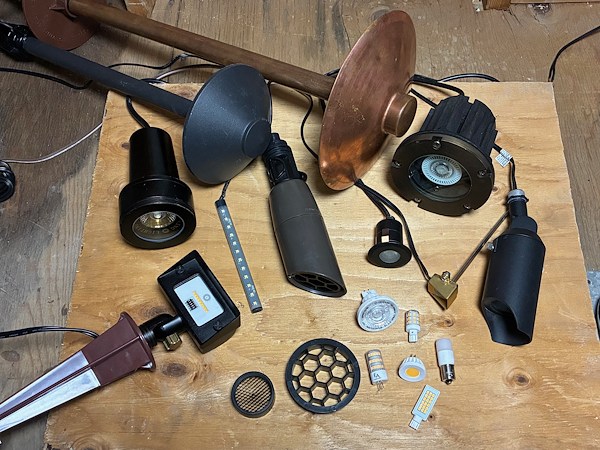 Differents luminaires pour l'eclairage paysager